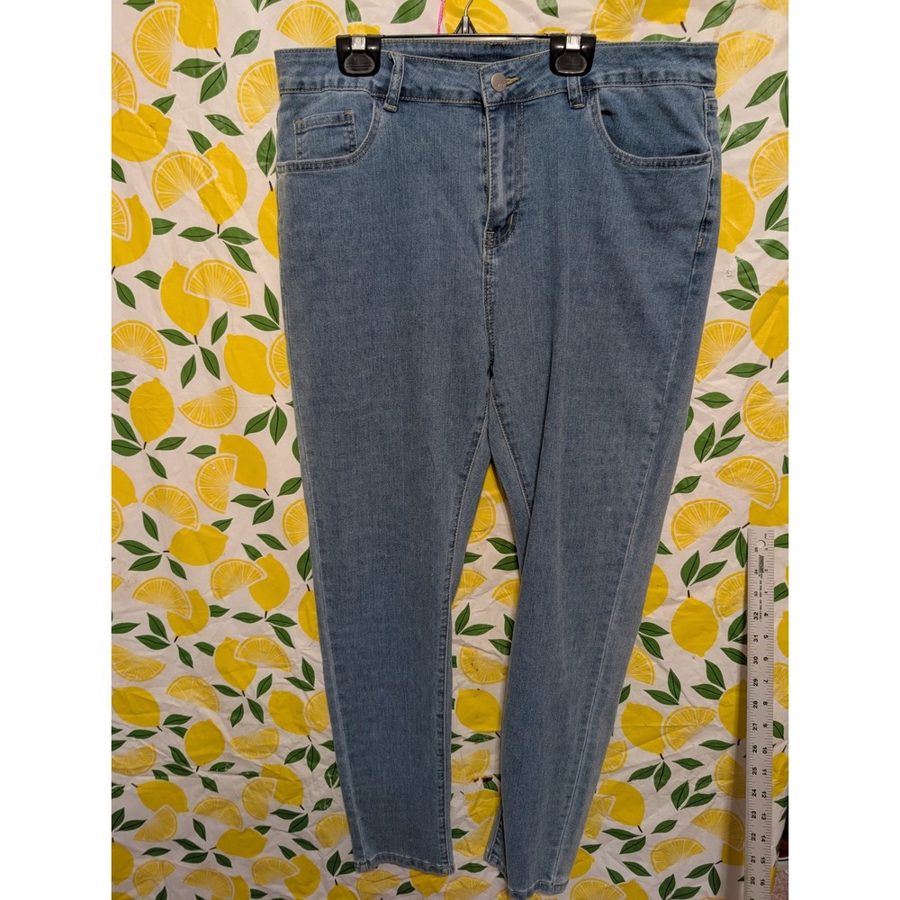Unbranded Jeans Women 1XL (14)‎ Blue Excellent Light Wash Slim Stretch High Rise